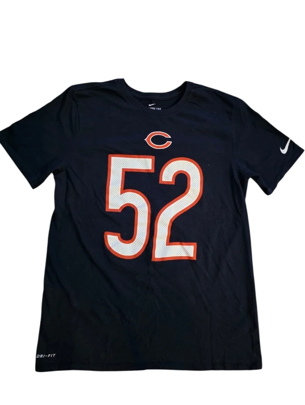 Nike Dri-FIT Khalil Mack #52 Chicago Bears NFL Football Shirt Tee Navy Men's M